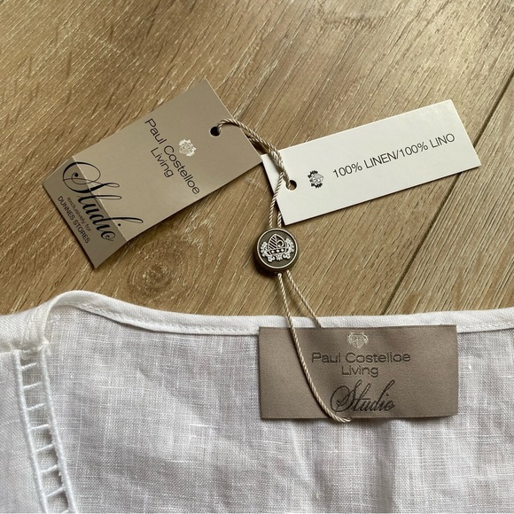 NWT Paul Costelloe linen sleeveless blouse Living Studio  sleeveless tank - Picture 9 of 11